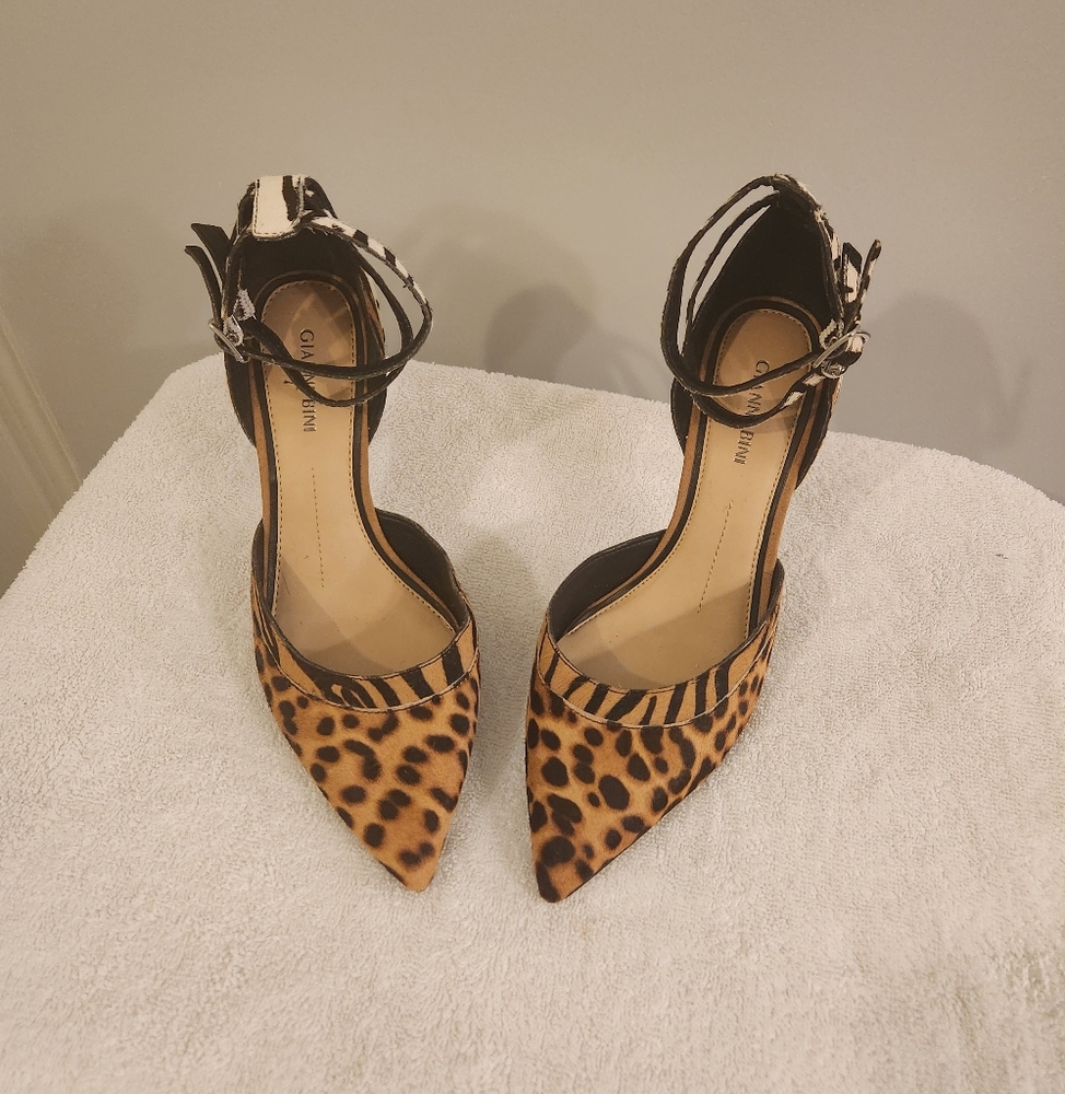 Gianni Bini Leopard and Zebra Print Heels